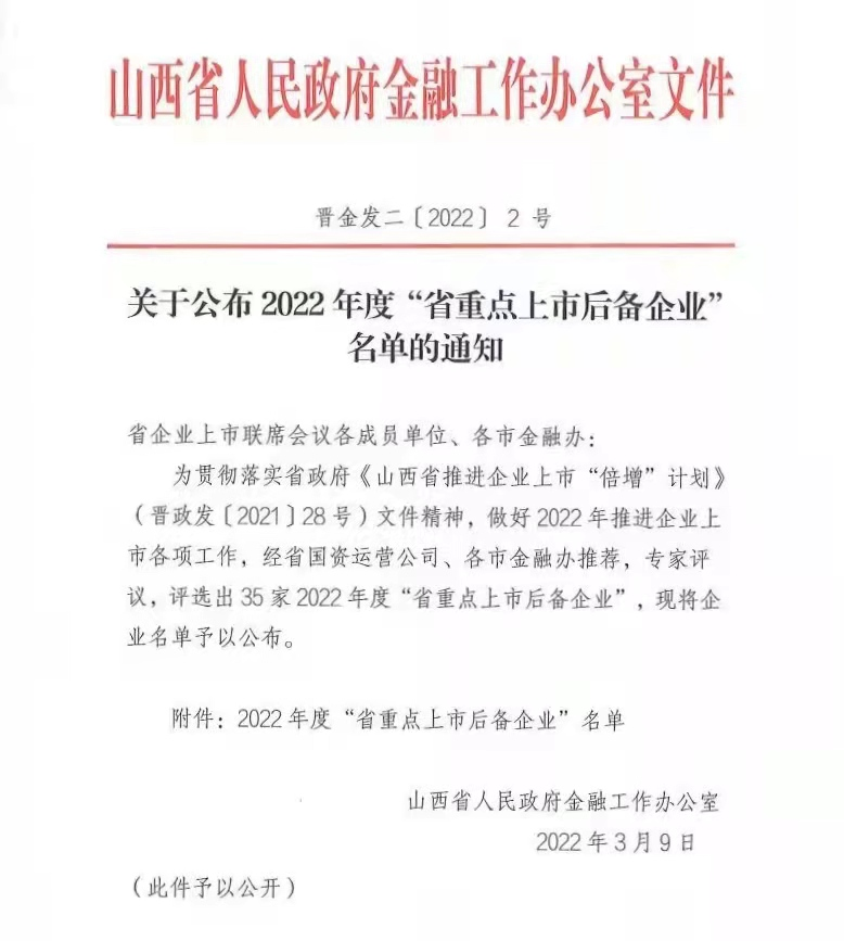 喜訊||2022年度“省重點(diǎn)上市后備企業(yè)”名單，華鑫肥業(yè)榮列榜中！(圖1)